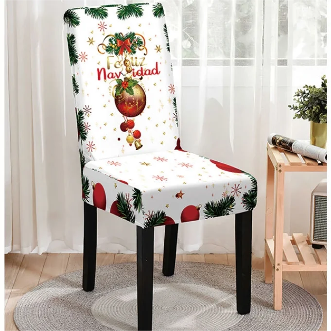 3D Digital Printed stretch chair slipcover Seat Covers polyester Santa Claus dining chair cover