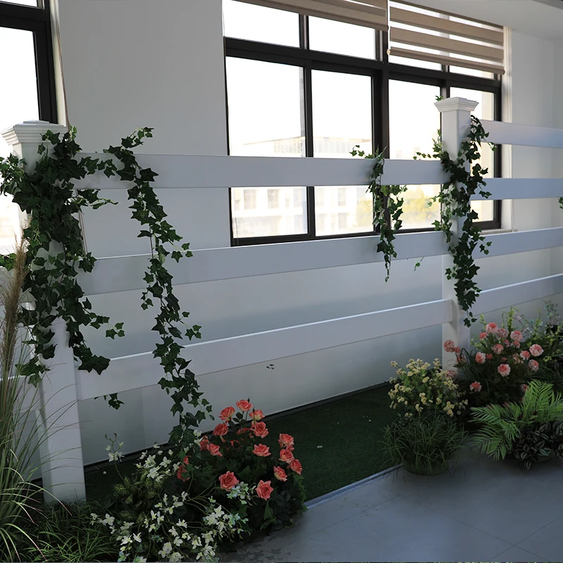 Sam-uk Garden Horticulture UV protection white vinyl pvc ranch fence for estates horse rail farm products fencing field