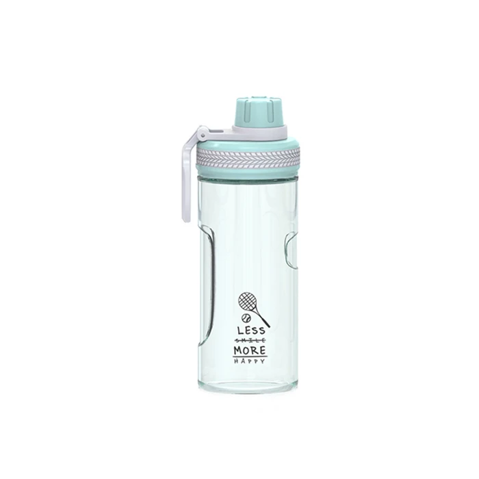 Outdoor travel 500ml white transparent plastic bottle carabiner