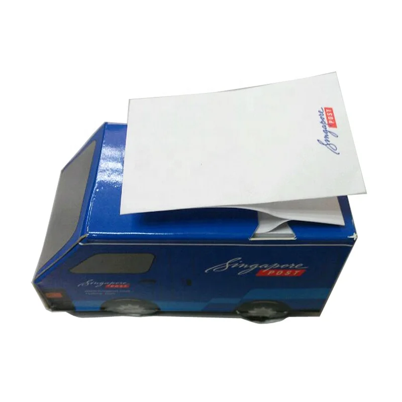 custom logo 3d lorry car shaped memo paper sticky note dispenser