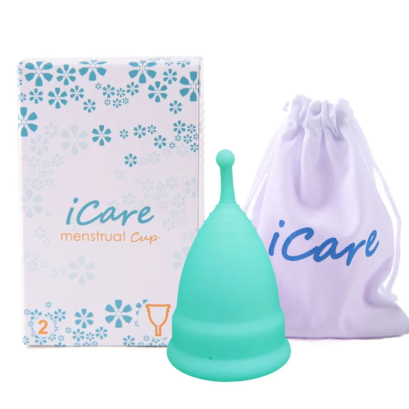 iCare Stockable Wholsale Newest Silicone Women Period Menstrual Cup Designs Spill Free Silikon Menstruation Order
