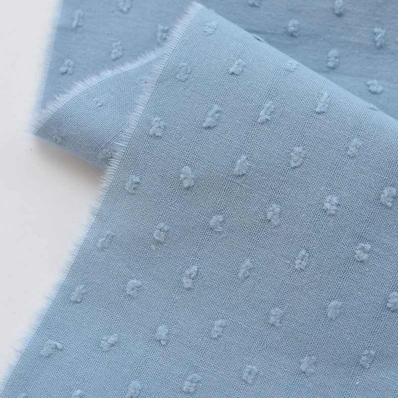 Breathable And Soft Plain Guipure Fabric Summer Baby Kids Fabrics Materials Pure Cotton swiss dot Jacquard Fabric For Dresses