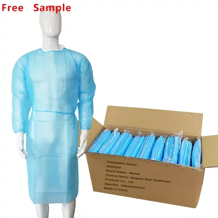 Colors Breathable Blue Coat 2 Pockets Medical Isolation Gowns Disposable  Lab Coat For Adults