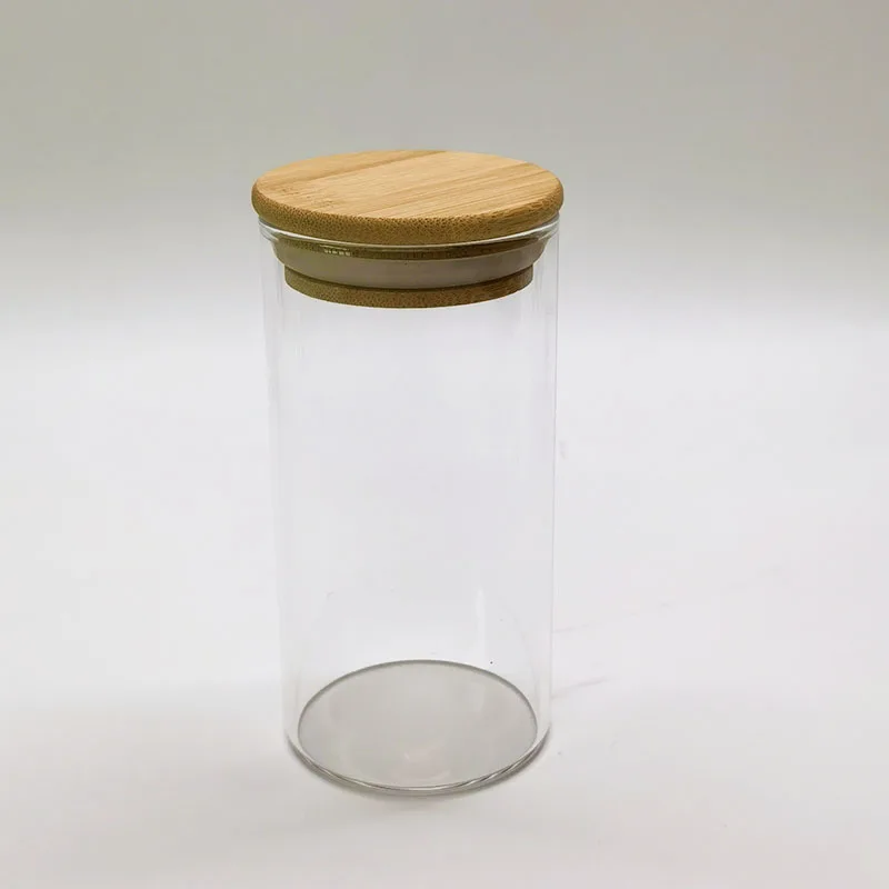Wholesale 500ml Glass Jars High Borolicicate Glass Jar With Bamboo Lid Glass Storage Jar For Food