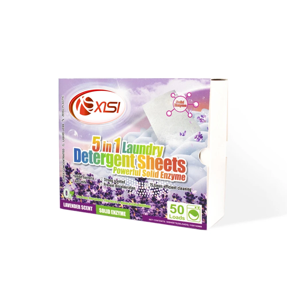 Ultra Condensed Safe No Fluorescent Agent Eco Laundry Sheets No Whitening Agent Biodegradable Laundry Detergent
