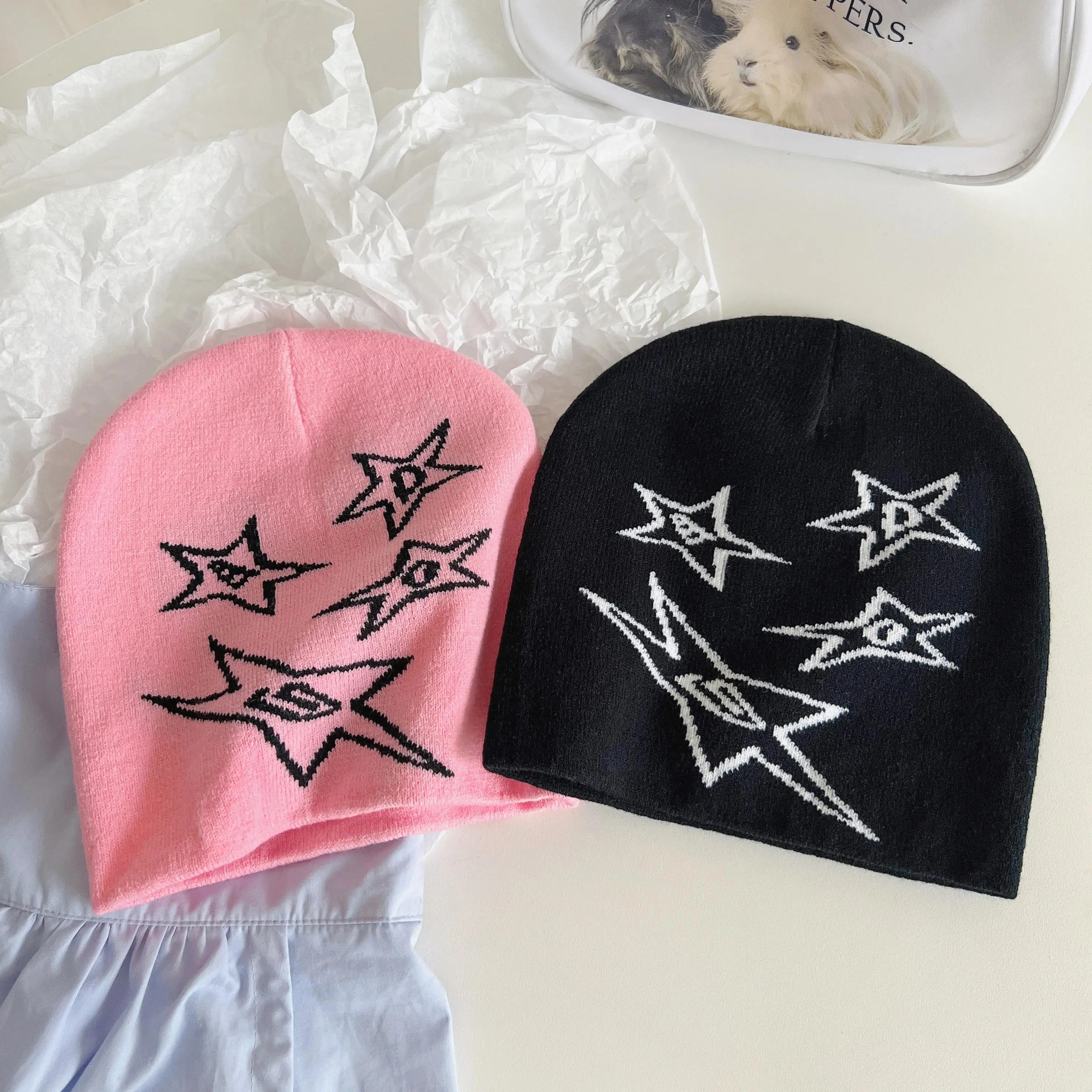 2024 модная зимняя шапка в стиле хип-хоп с принтом