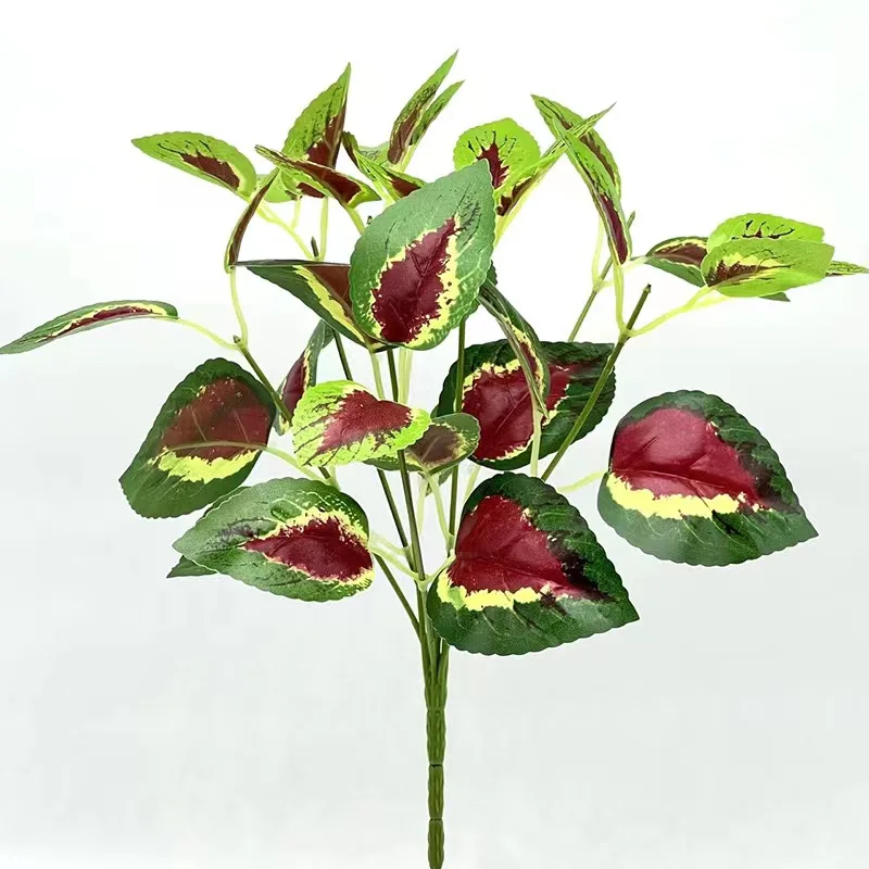 Artificial Green Grass Plant Wall Plastic Landscape Decoration with Pot for Flower Arrangement Fake Green Leaves Flowers