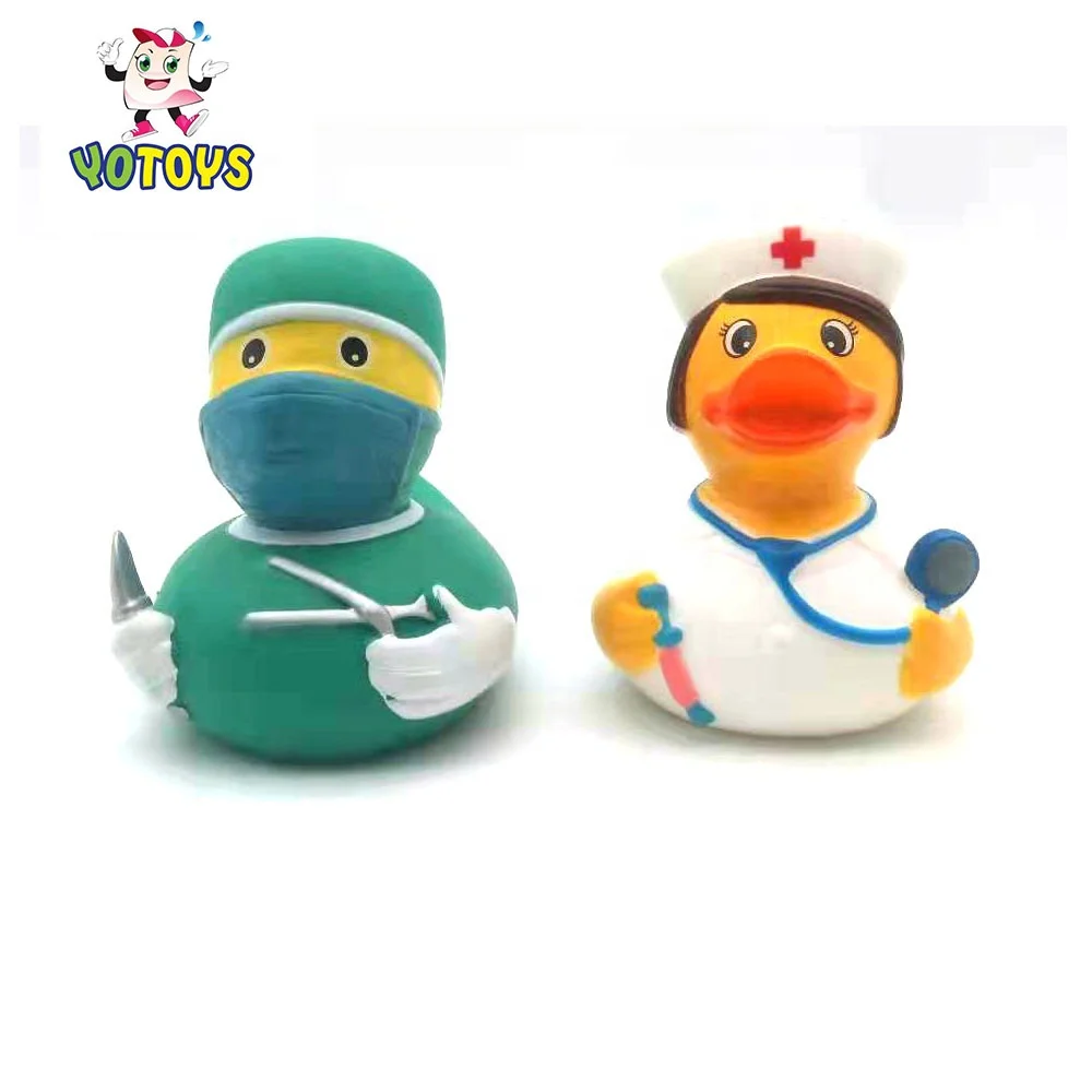 Duck Toy Duck/bath Rubber Doctor & Nurse Character Couple Bath Toy