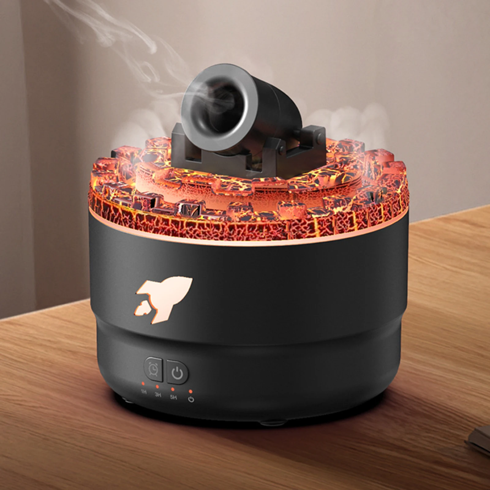 2024 New Design Cannon Lava Aroma Diffuser Jellyfish Volcanic Flame  Essential Oil Diffuser Desktop Ultrasonic Humidifier