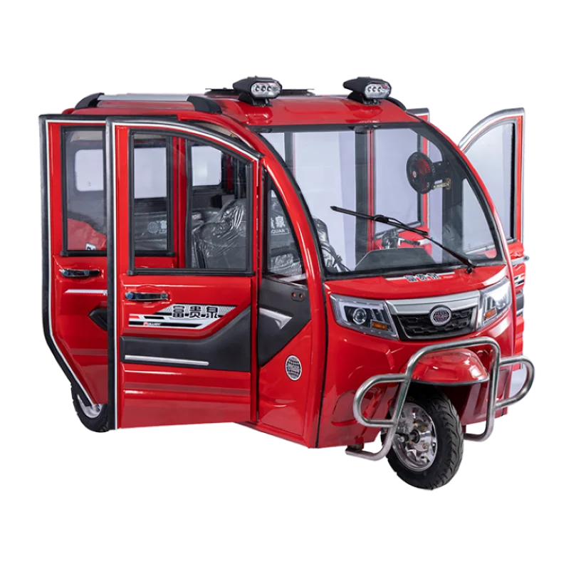 Hot Selling Full Enclosed Tuktuk Taxi Tricycle Adult High Safety Tricycle for Transportation 3 Wheels Electric Tricycle