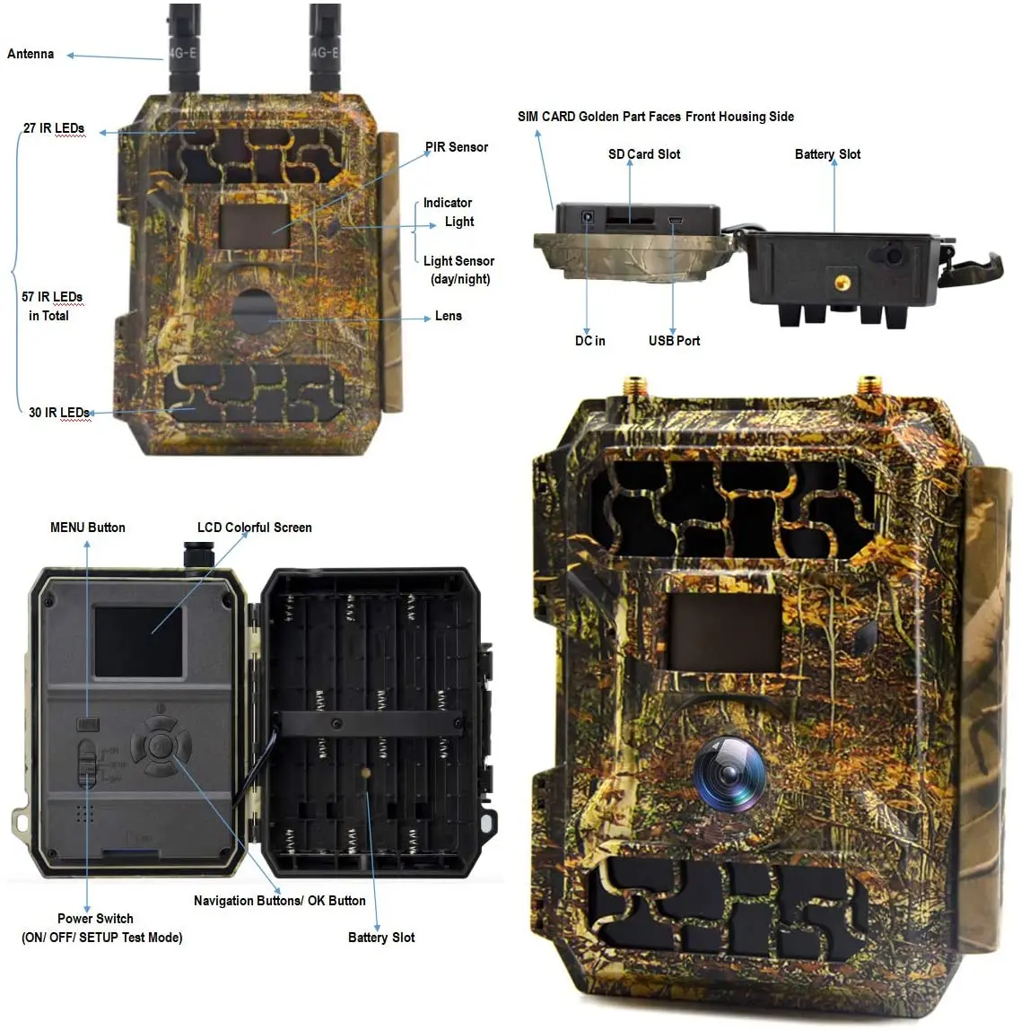 4G LTE SMTP GPRS Камера ночного видения Охота MMS лесная тропа камера 4G sw4.3 G