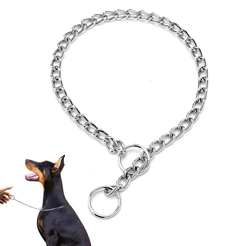 Metal Dog Training Choke Chain Collars for Small Medium Large Dogs Pitbull Bulldog Strong Stainless Iron Dog Slip P China Collar