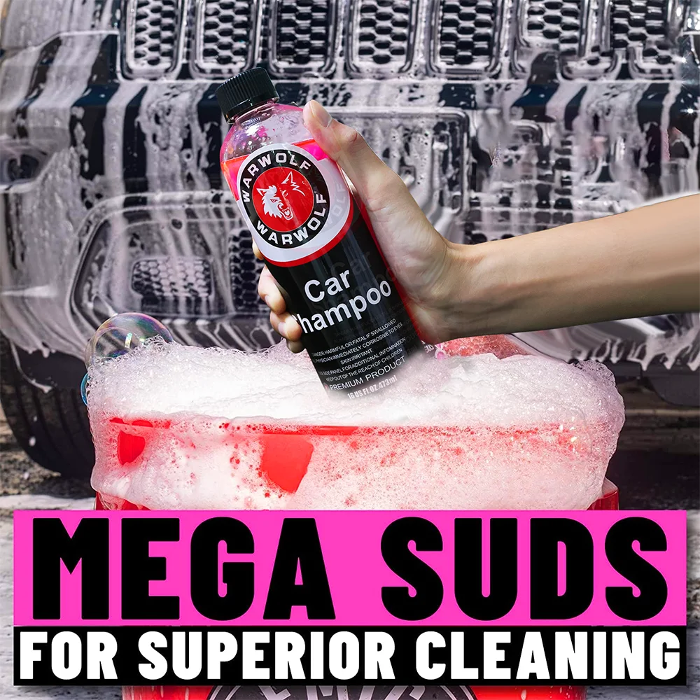 Super Concentrated car wash shampoo Waterless Carnauba Wax Premium Pink for Car Cleaning and nano car shampoo