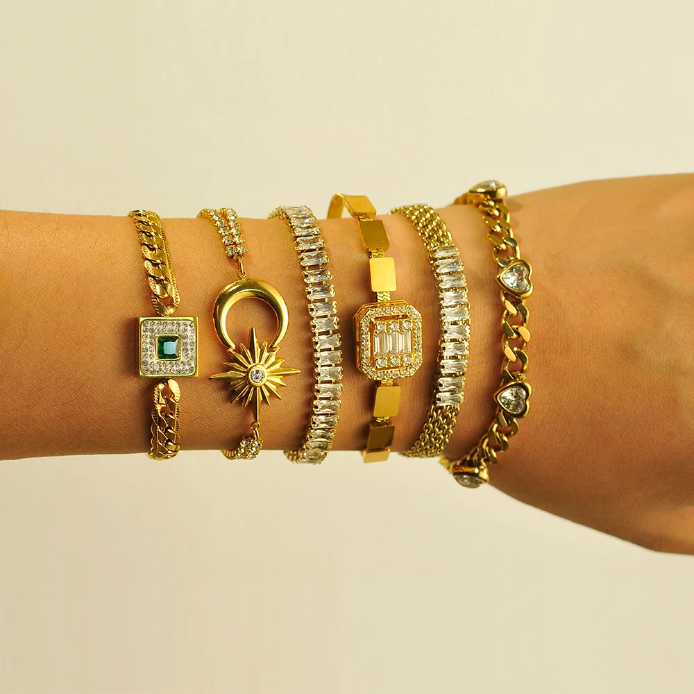 Очаровательные водонепроницаемые женские браслеты из нержавеющей стали