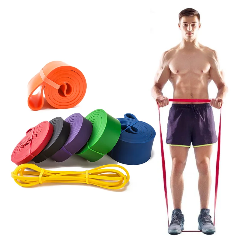 TPE factory source 2080x6.4x4.5mm pull up assist band fitness strength band power exercise custom TPE stretch resistance bands