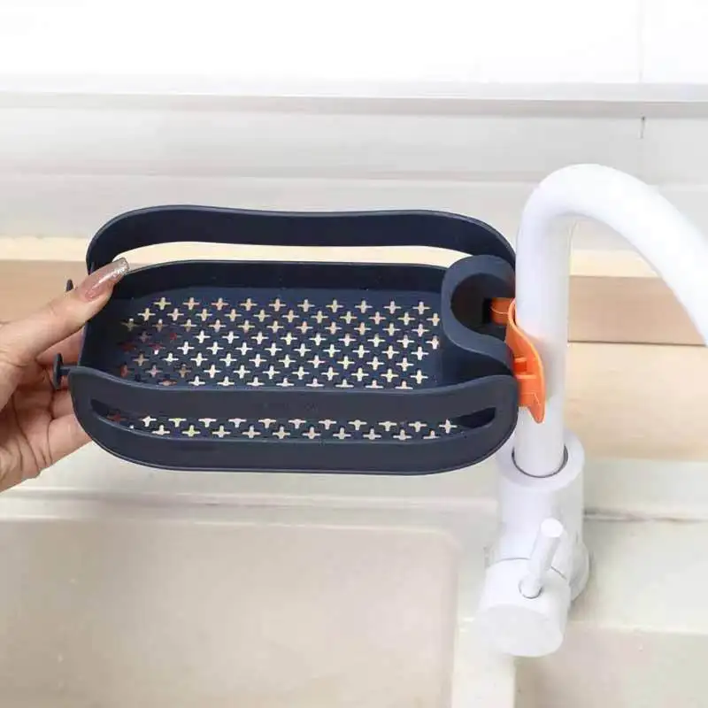 YXHT Kitchen Plastic Sink Sponge Holder Organizer Faucet Dishcloth Brush Storage Rack Shower Caddy Soap Sponge Holder