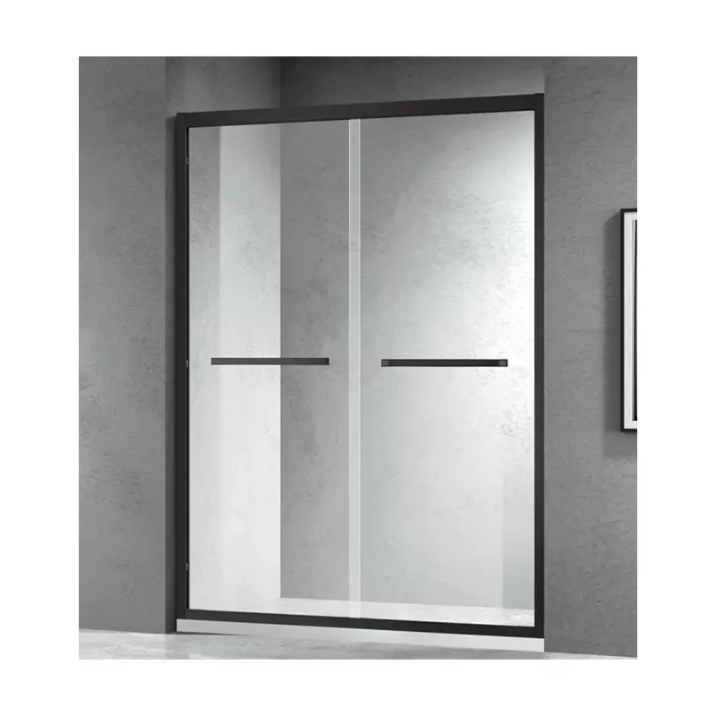 Waterproof Hotel Partition Tempered Glass Door Shower Screen Sliding Double Door Bathroom Shower Screens