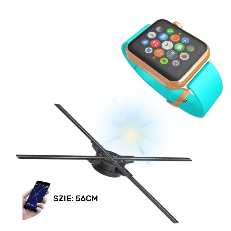 Best 2023 3d hologram fan splicing  Advertising Technology 56cm 4 blades High Resolution holographic fan 3d hologram projector