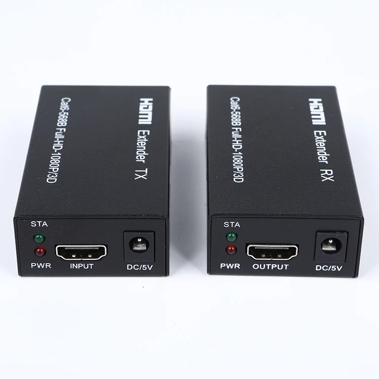 USA Adapter Hot sell HD Extender 60M Signal Extender over Cat 5e/6 cat5 cat6 RJ45 Ethernet Converter