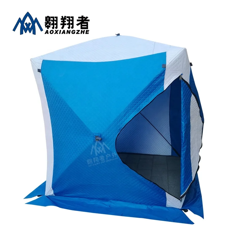 High quality portable foldable outdoor camping Equipment Waterproof Pop up winter 4 person ice cube fishing shelter tents