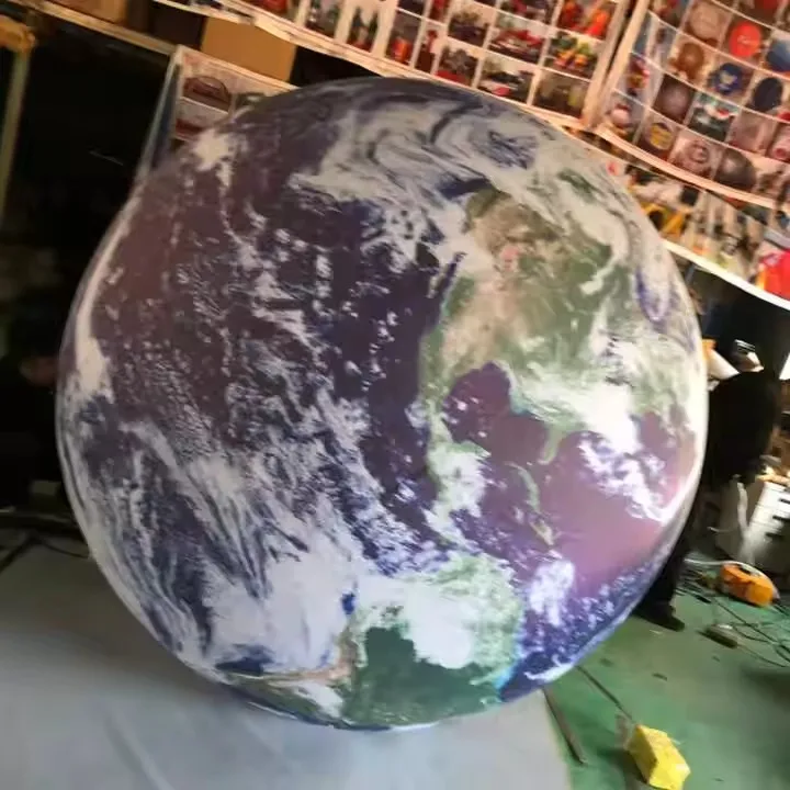 Customized Giant Planets Model Earth Balloon Earth Globe Inflatable Ball with Led Lighting