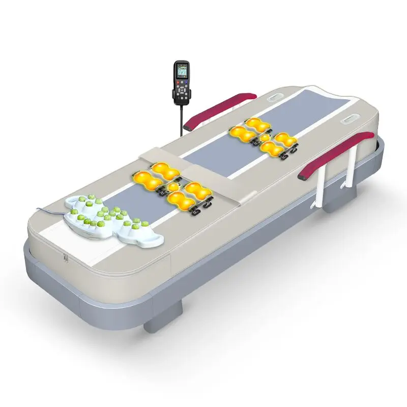 
Multifunctional whole body warm physiotherapy all in one full body moving and rolling heat jade stone massage bed 