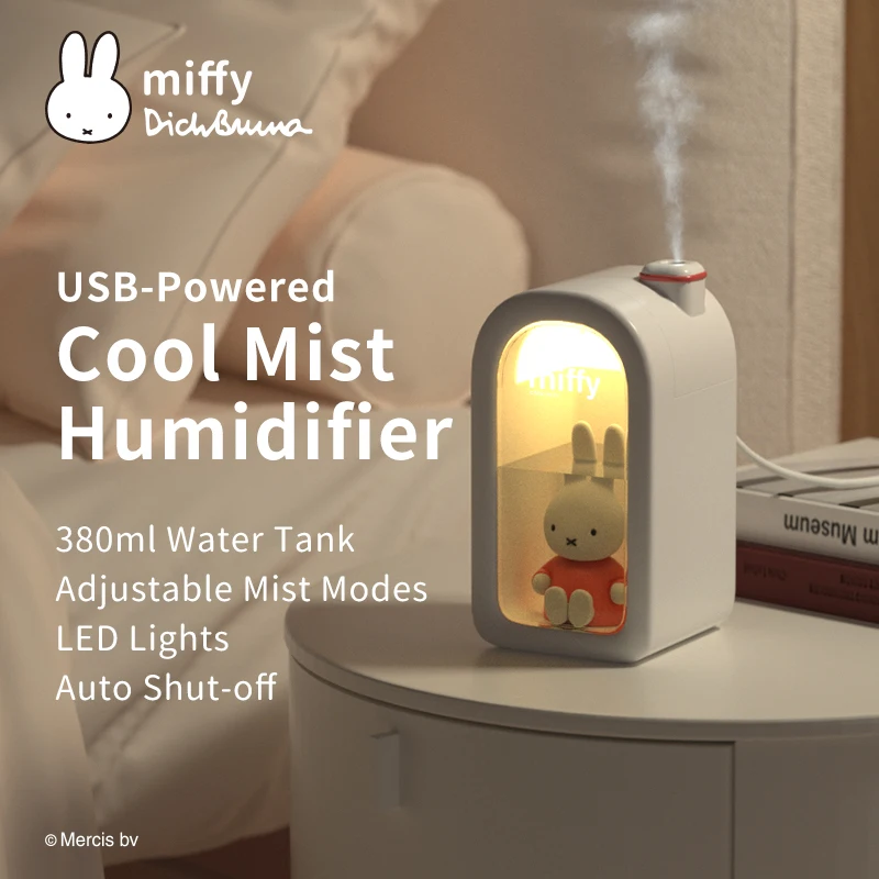 Miffy X MIPOW 380ML Cool Mist Humidifier Aromatherapy Air Dampener For HomeCar Aroma Diffuser USB Humidifier LED Night Lamp Gift