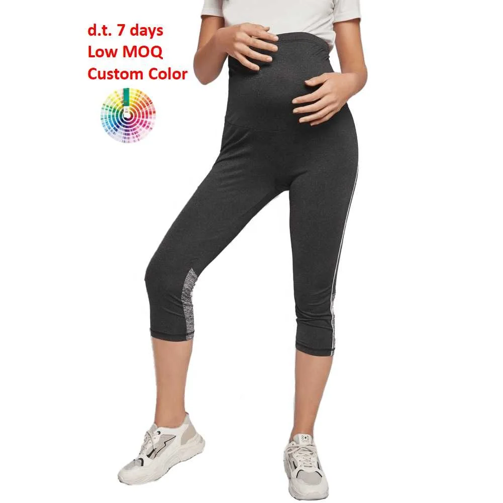 
M035 Spring Colorblock Skinny Leggings Maternity Pants & Capris for Pregnant Women 
