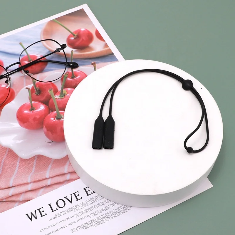 Fashion high-grade ultralight adjustable no tail silicone sunglass cord holder silicone eyewear retainer glasses strap