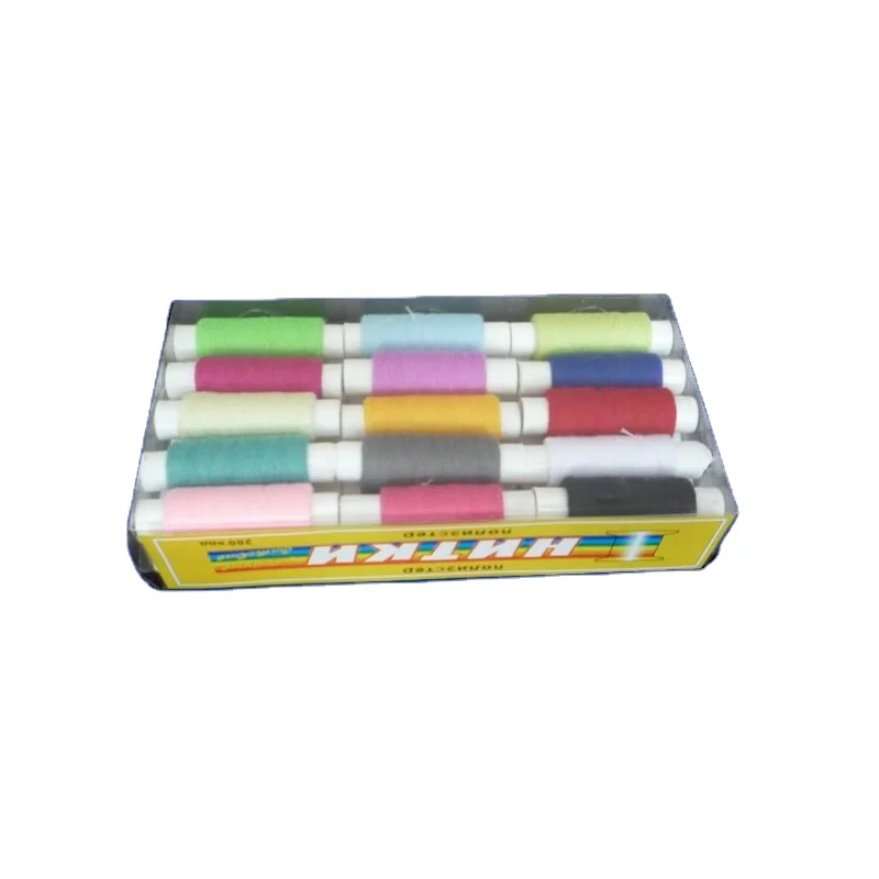 200yard   40/3  high tenacity China supplier sewing thread with round plastic box