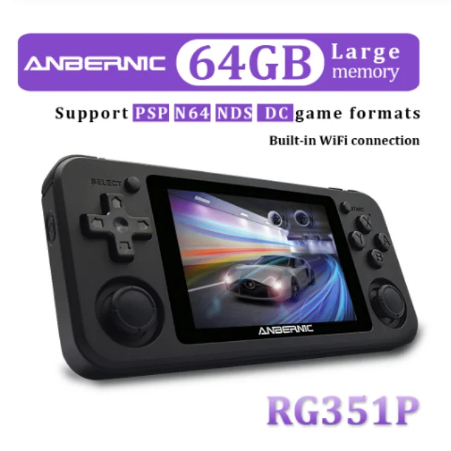  Amazon горячая Распродажа RG351P 64bit 3 5 дюймовый портативный игровой плеер Ретро видео игровая консоль 64 Гб система открытия исходного кода RK3326 Чип wifi
