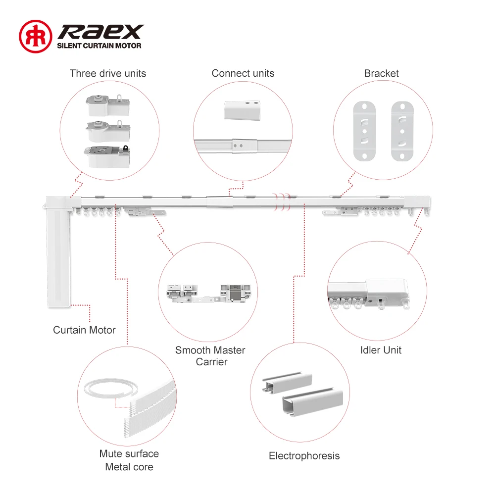 Square 3m No Drill Curtain Grey Robot Bedroom Track Silent Aluminum Alloy PE Extendable Length Smart Simple Europe 1.2m-4.5m