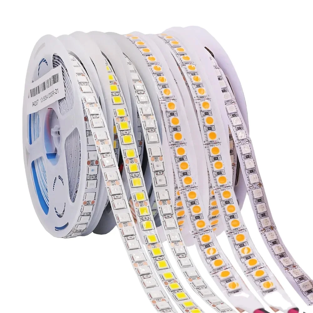 DC12V 24V 5054 RGB LED Strip 60LEDs/m 120LEDs/m 5M IP65 Waterproof LED Flexible strip Lights Warm White 5050 SMD Led Strip Tape