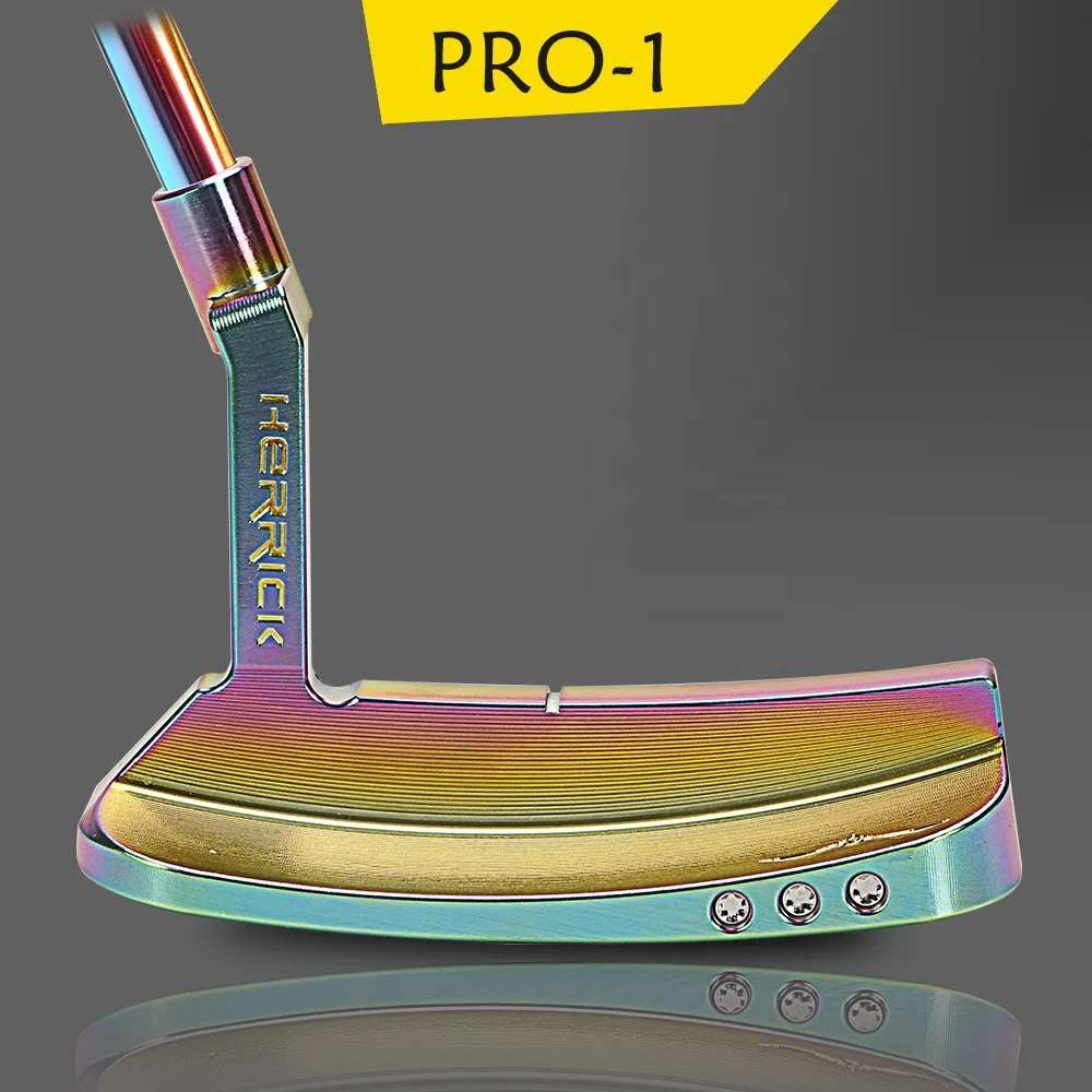 Wholesale Custom 1020 Soft Iron CNC Milled PVD Plating color Golf Club Putter