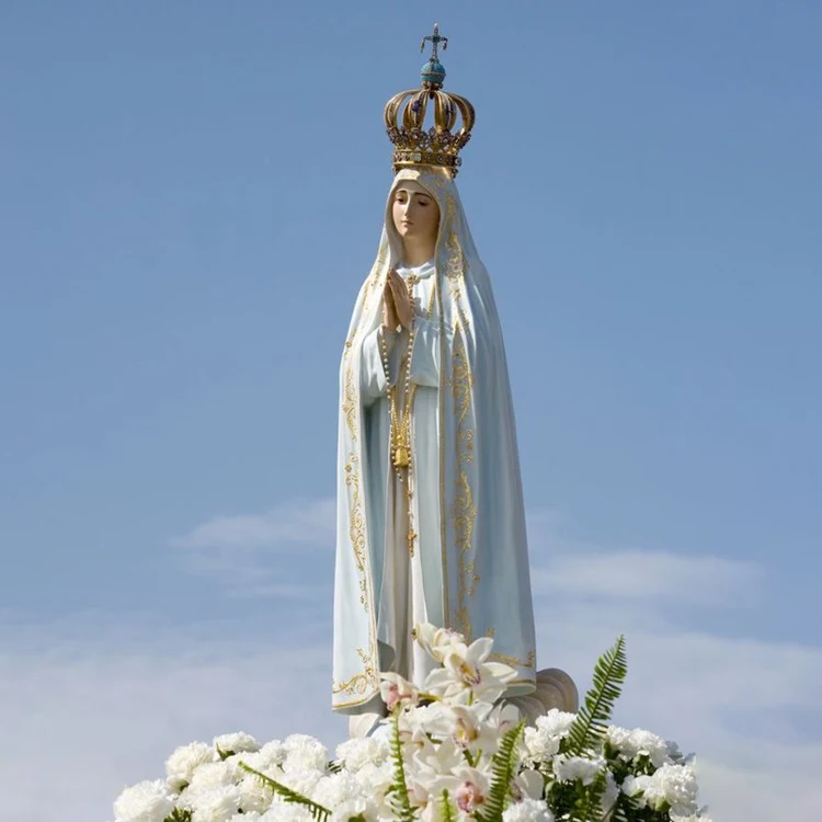 Наружная садовая церковная скульптура религиозная мать Our Lady статуи Фатимы
