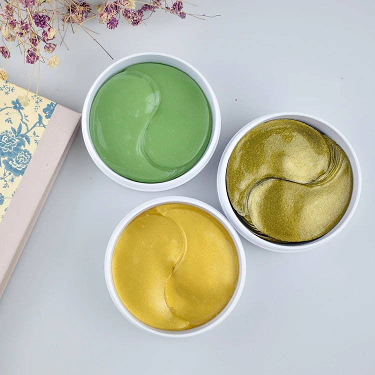 Private Lable Color Vitamin C Cooling Eye Patch Hydrogel Green Matcha Eye Patches Puffy Eyes Clear Printing Logo