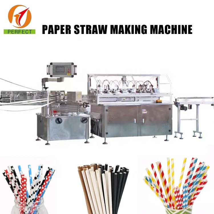 six cutter rolling flexible 7 knife plc forming glue roller u shape fully automatic paper drinking straws making machine