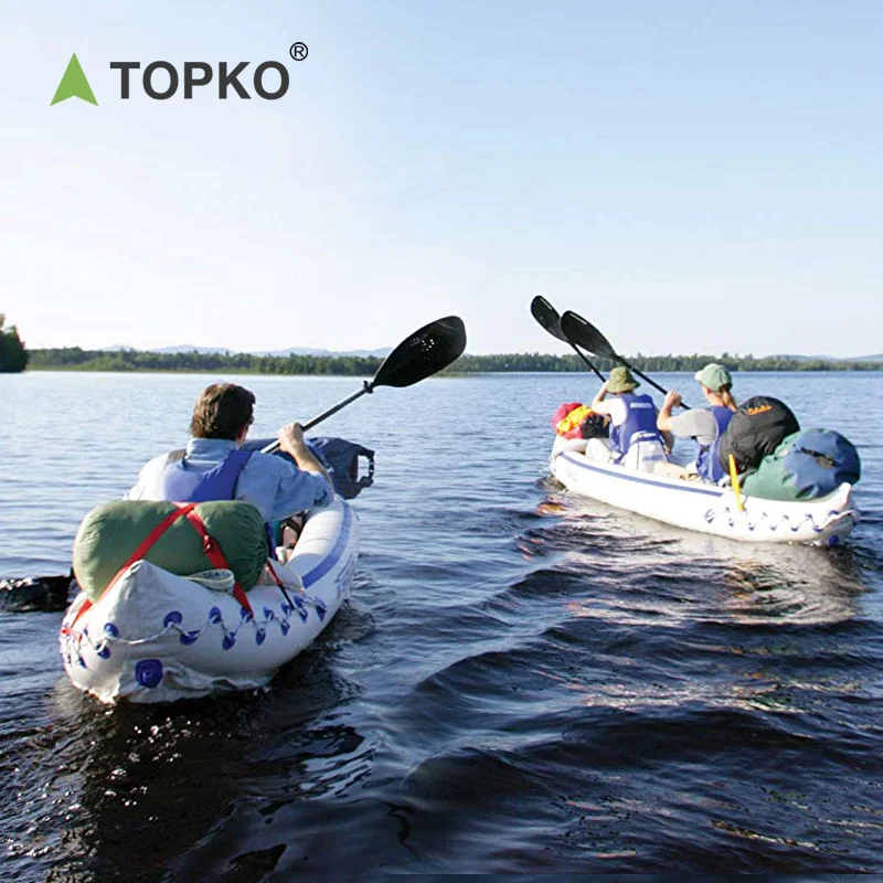 TOPKO buy cheap 3-4 person pvc inflatable surfing fishing kayak pedal folding rowing canoe boats for bulk sale