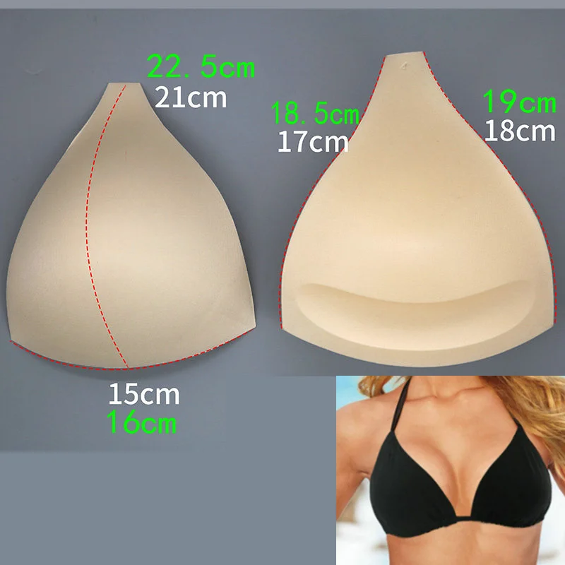 white nude Triangle deep V shape swimwear bikini breathable push up bra pads