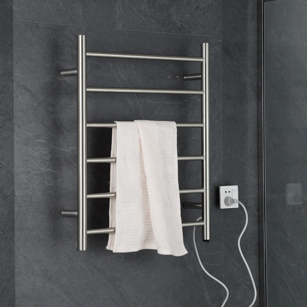 European Hotel Project Hot Sale Wall Mounted Copper Bath Towel Holder Rack 304 Stainless Steel Heated Towel Rack