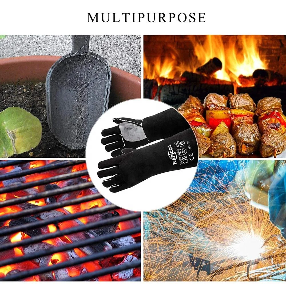 Heat Resistant BBQ Gloves,Kitchen Oven Mitts Fire Resistant Gloves Cooking Hot Gloves for Grilling Cutting  Baking