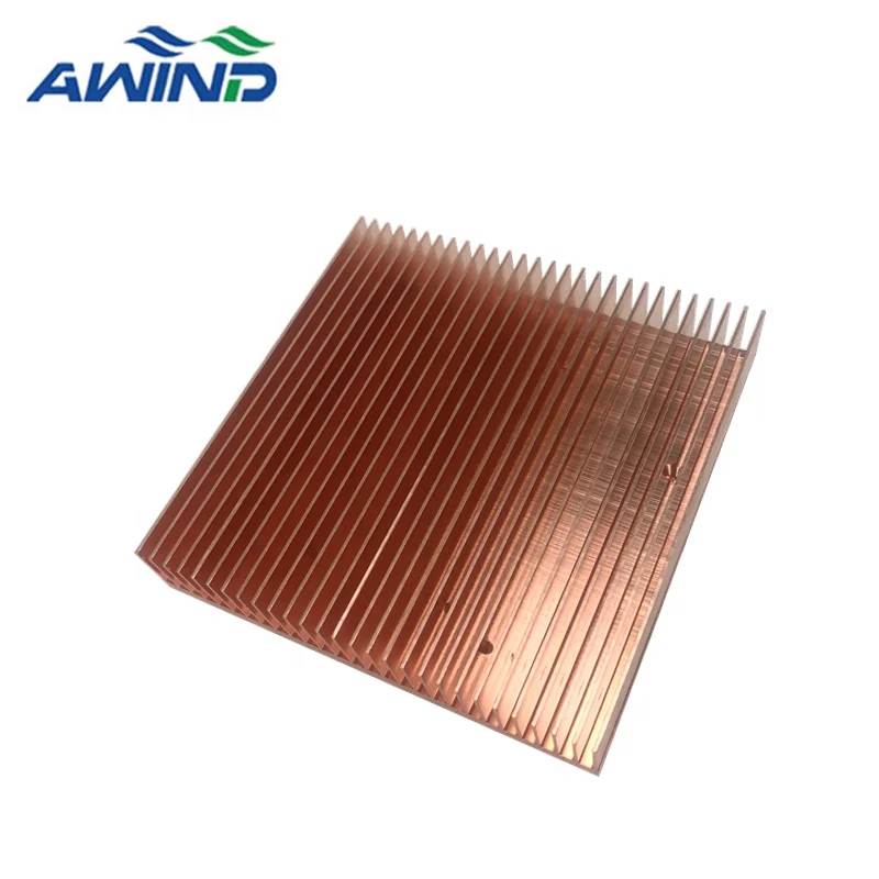 High Power Skiving type vero 29 Stacked Fin Heatsink Customized Skive Fin Copper Heat Sink 20x20x15