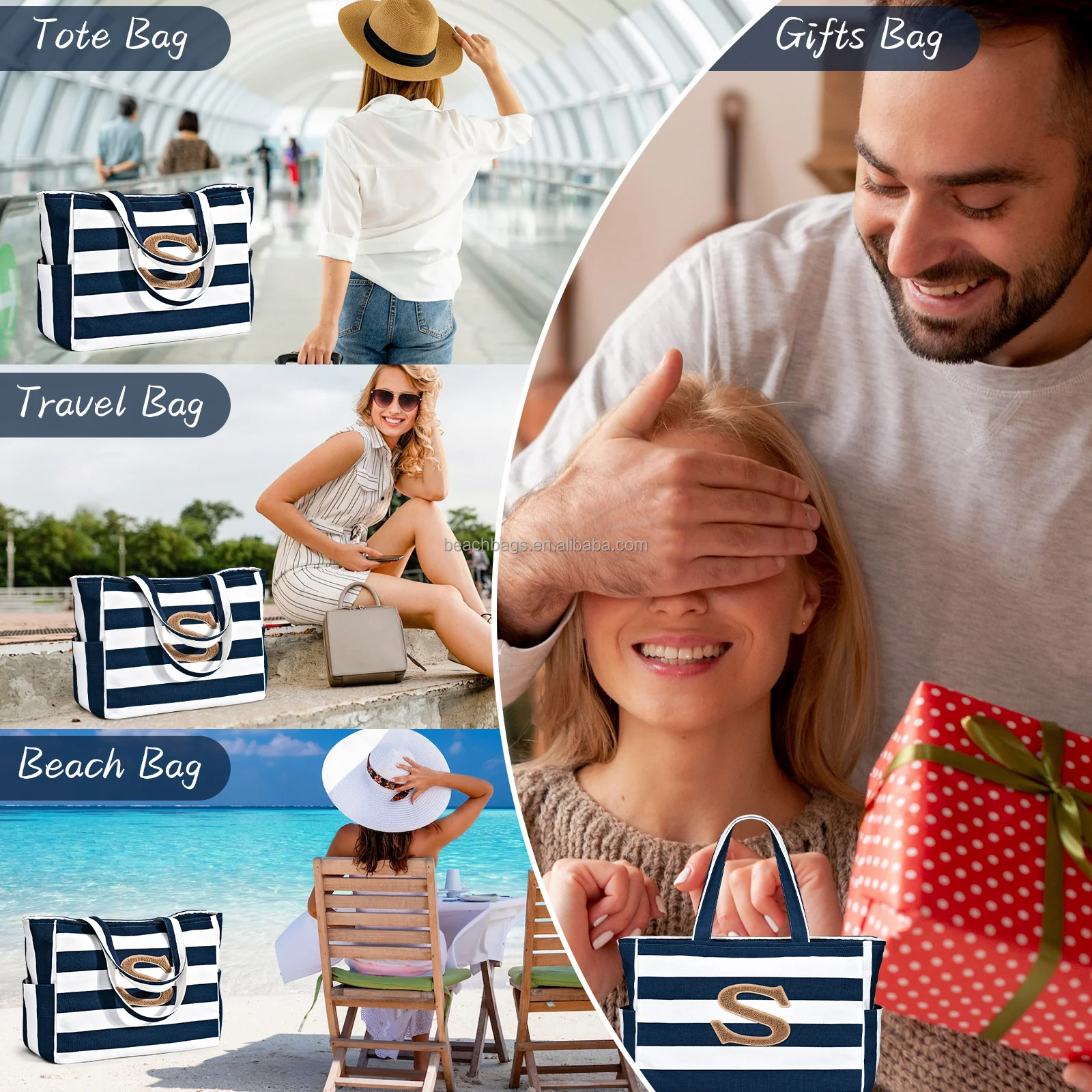 Custom Beach must have sling for girls tas wanita branded beach tote bag  premium women rustic tote bag yute bolsas beach bag