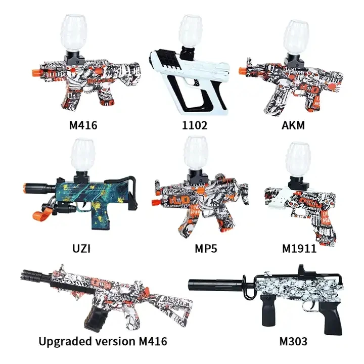 Hot Sale Black M4 M416 Uzi Mp5 P90 Ammo Gel Shooter Splat Splatter Ball Water Ball Gun Blaster For Boy