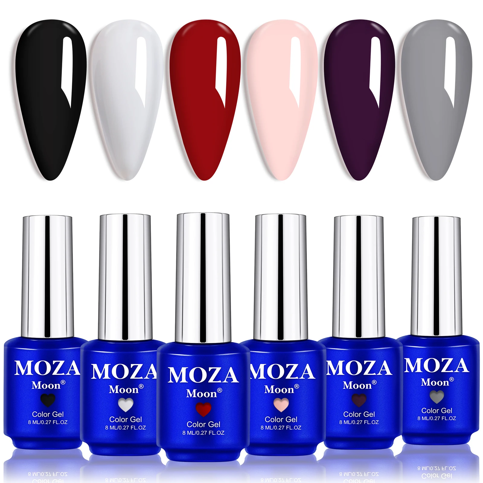 2023 new arrival 6pcs moza moon gel polish set uv led soak off nail kit professional gel nail polish starter kit