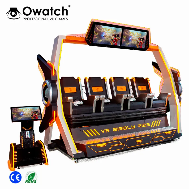 Cool Transformers style Interactive virtual reality game machine 4 seats 9D VR Simulator for VR Amusement Park