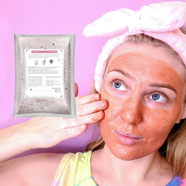 Wholesale Best Quality Facial Jelly Mask Powder Collagen Rose Lavender Acne Treatment Whitening Hydrating Bags Face Masks