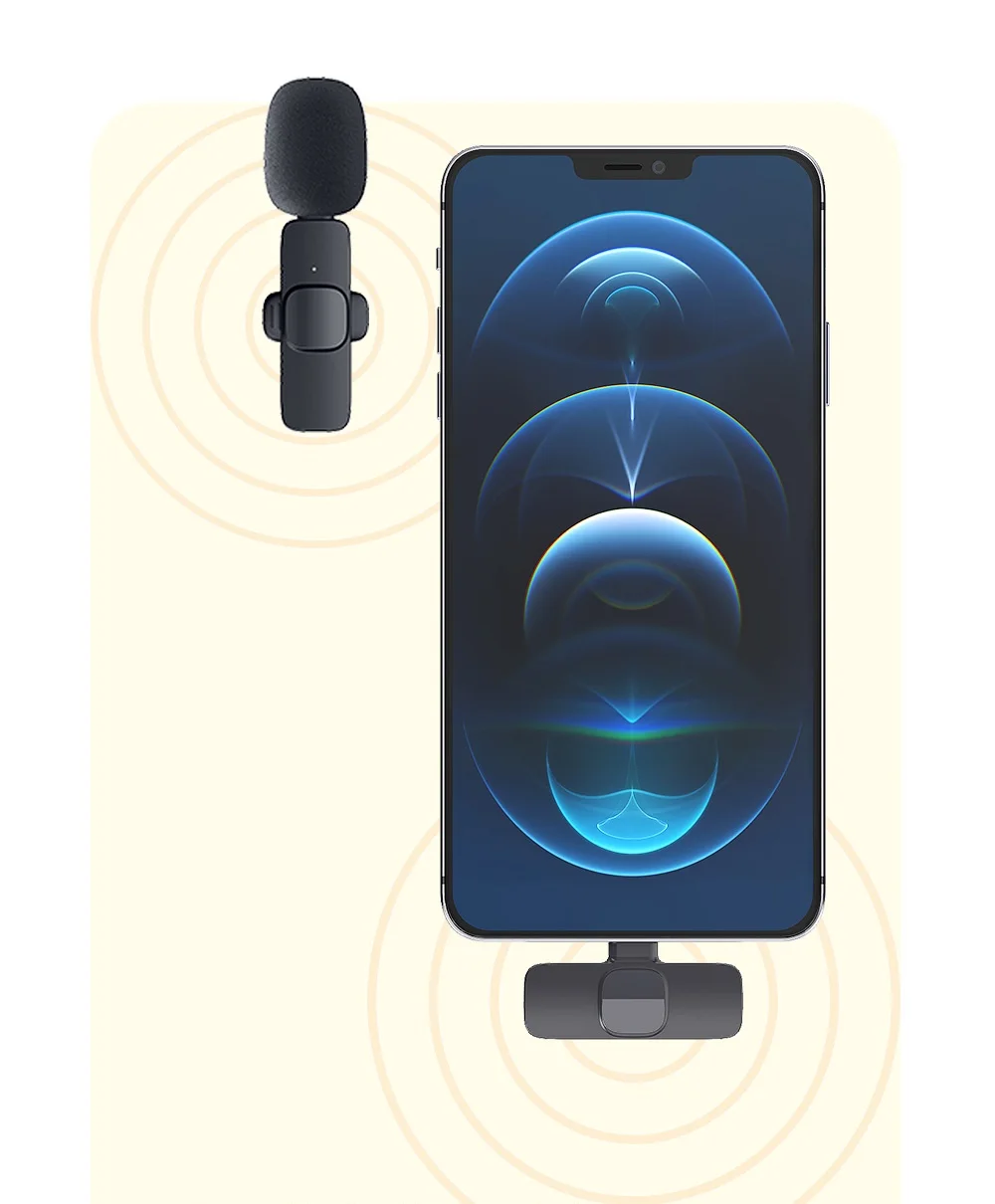 Профессиональный беспроводной мини-микрофон 2,4g, петличный стерео аудио рекордер, микрофон с зажимом для интервью для iPhone