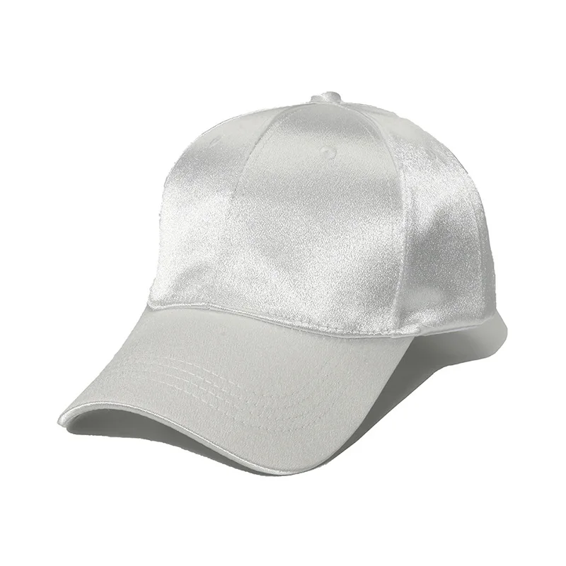 Fuchs Custom Silk Satin fabric Hat Solid Color Embroidery Baseball Cap