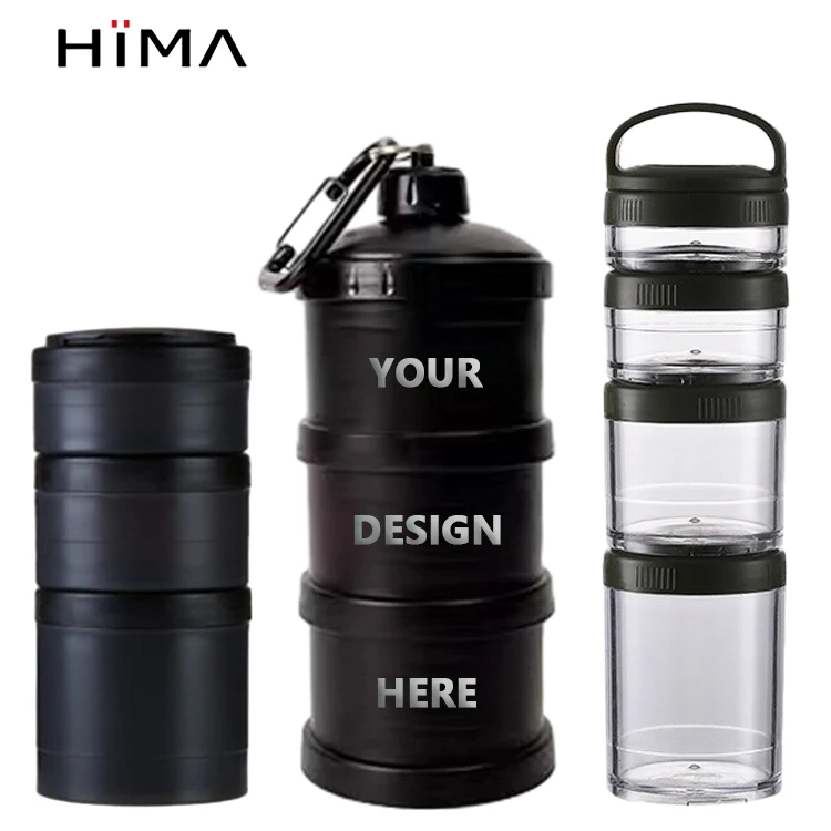 HIMA Custom LOGO Supplement Funnel Portable Protein Powder Container Keychain Water Bottle Funnel For Supplement And Pre Workout